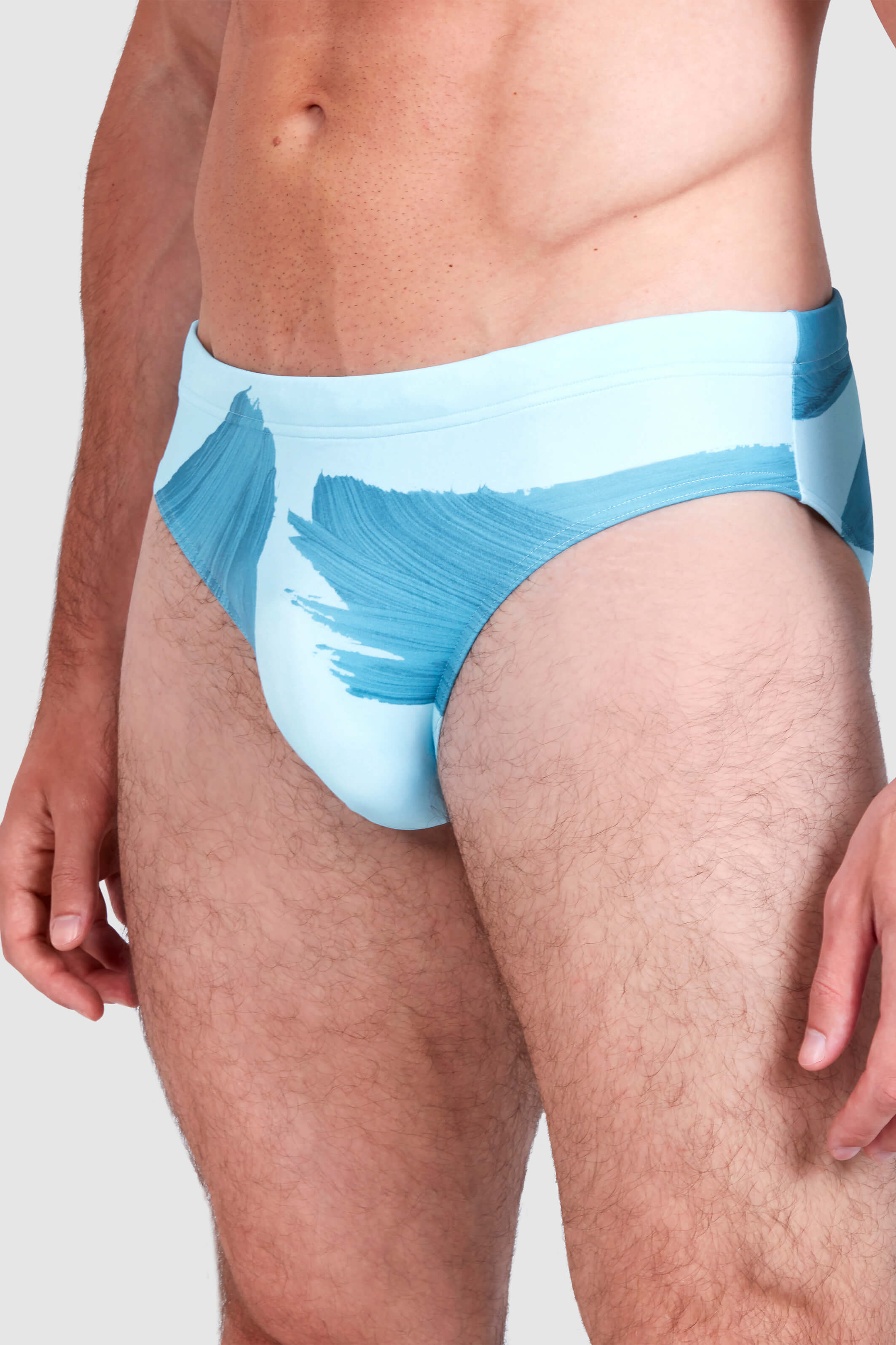 BLUE BANA BRUSH STROKE SWIM BRIEFS