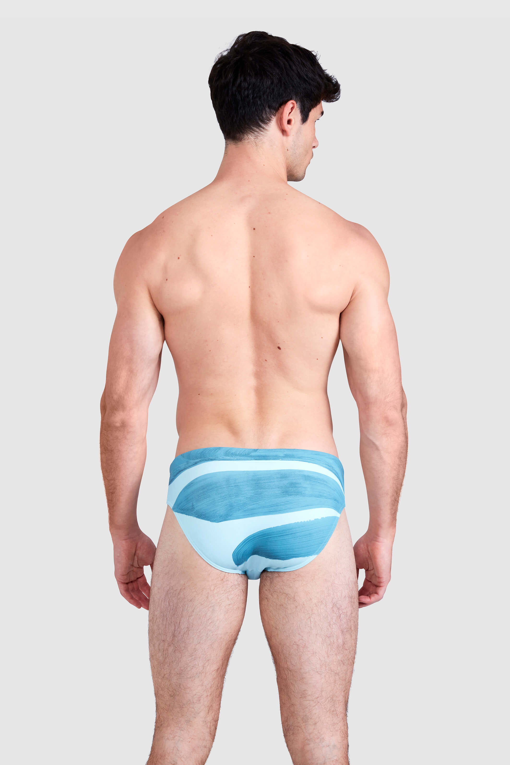 BLUE BANA BRUSH STROKE SWIM BRIEFS