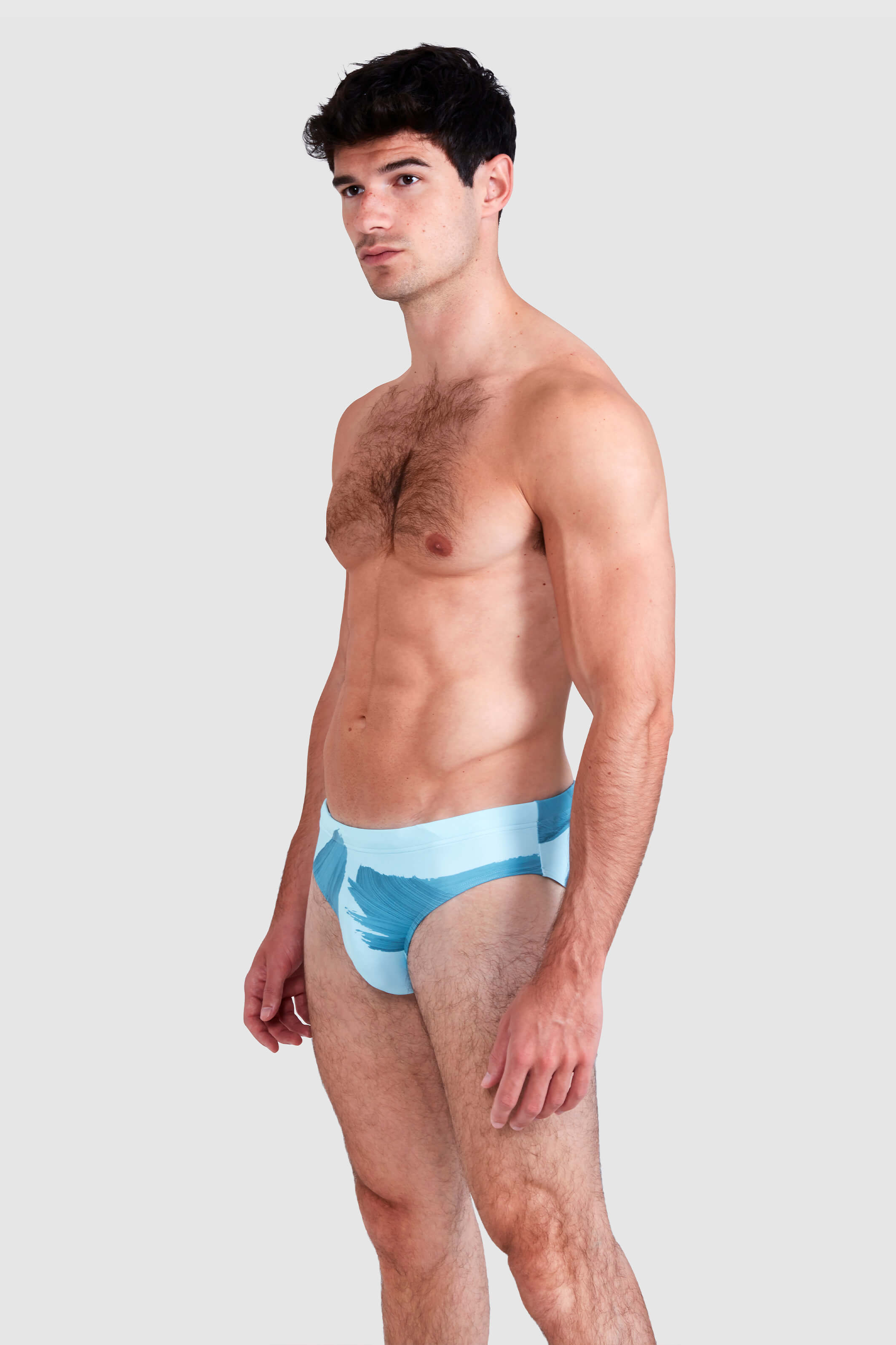 BLUE BANA BRUSH STROKE SWIM BRIEFS