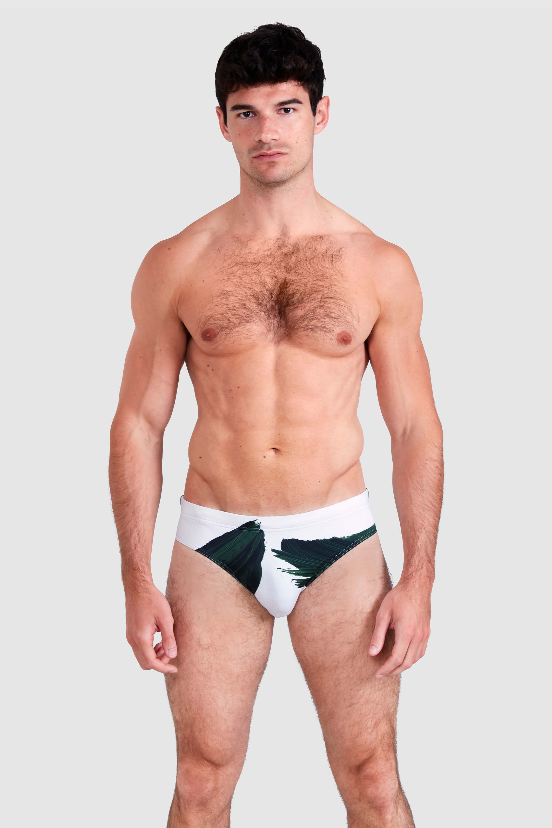 GREEN BANA BRUSH STROKE SWIM BRIEFS