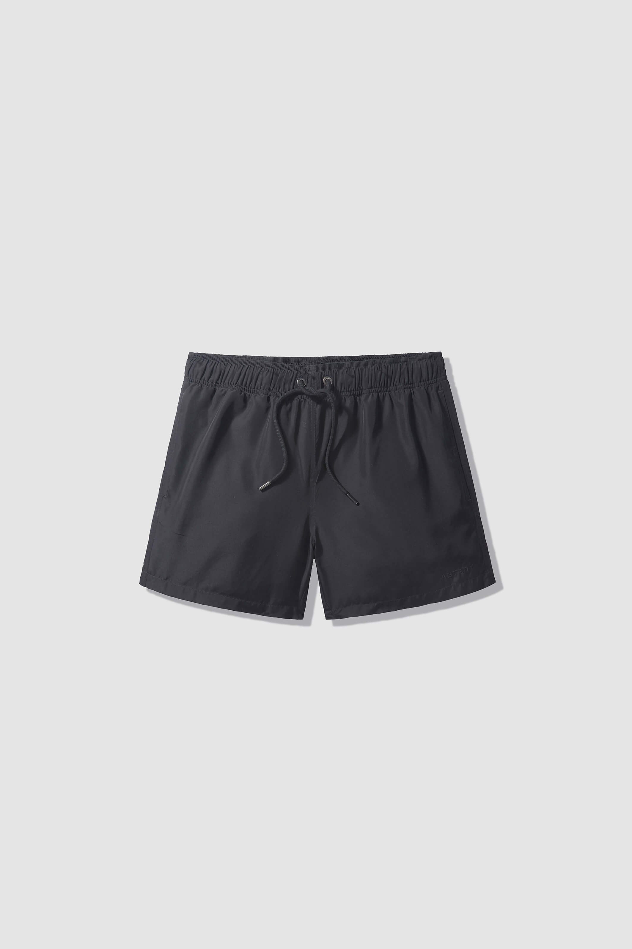 BLACK DRAWSTRING SWIM SHORTS