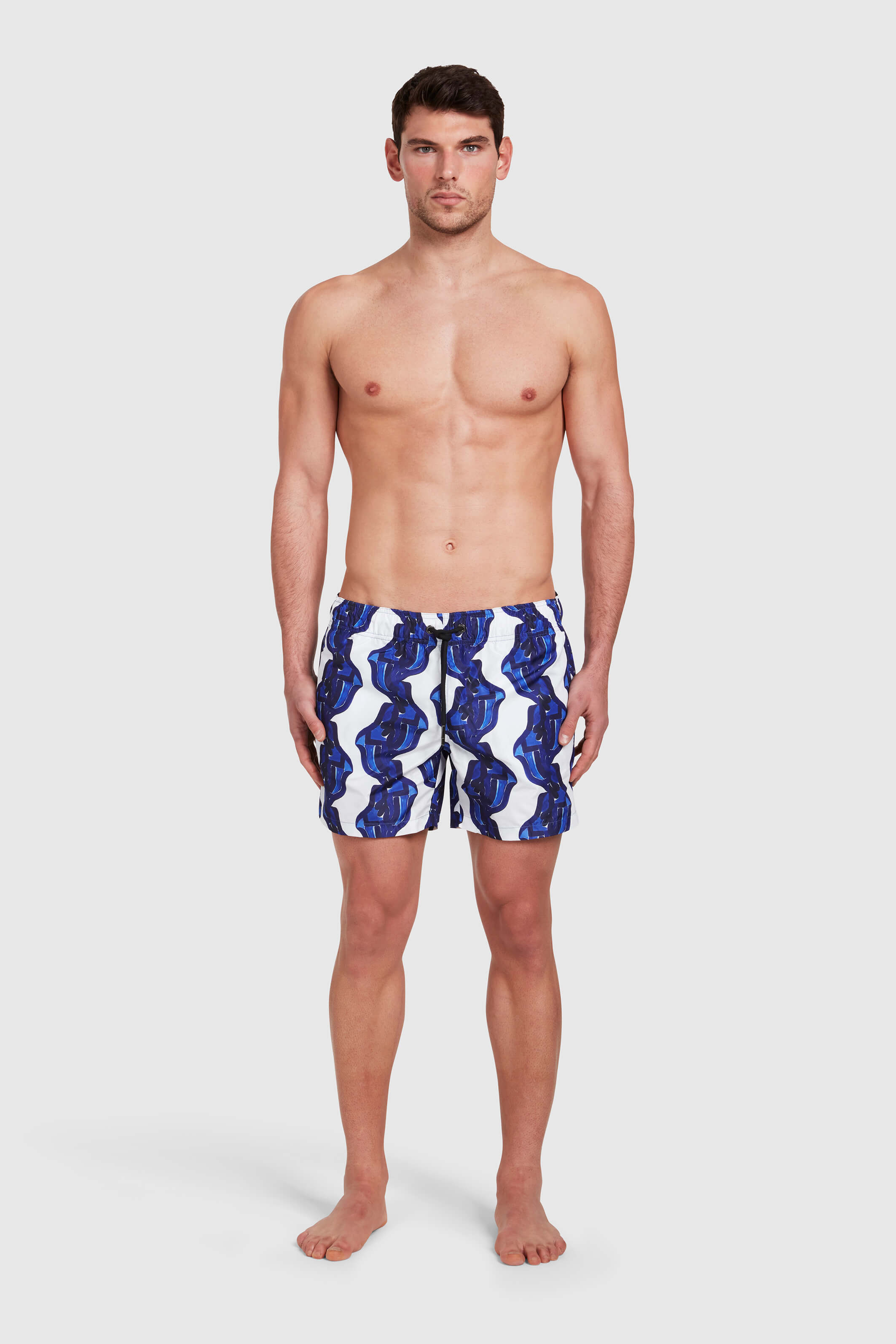 WHITE & NAVY KASHI SWIM SHORTS