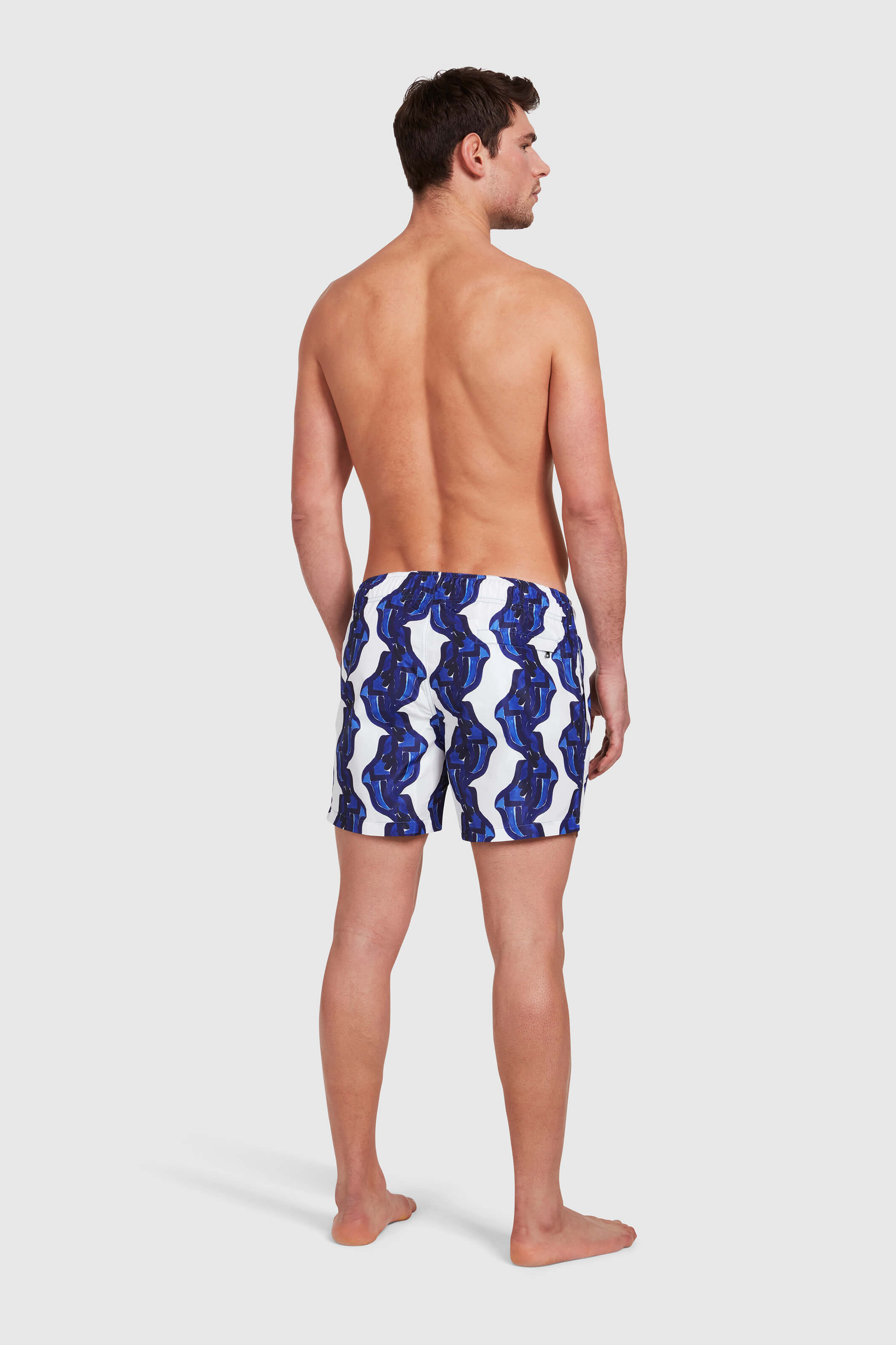 WHITE & NAVY KASHI SWIM SHORTS