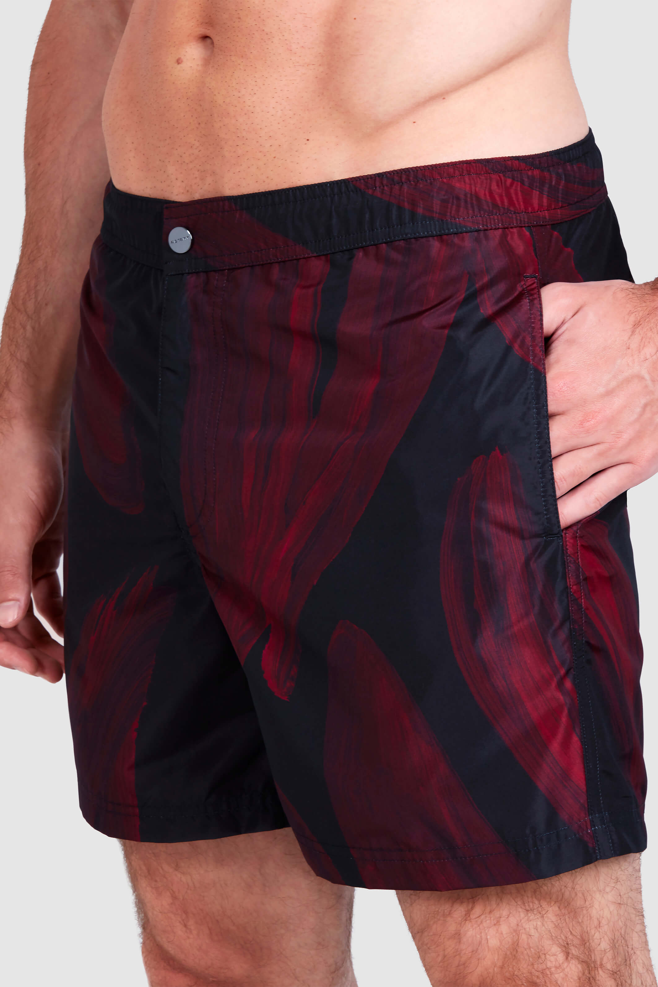 BLACK TALAR BRUSH STROKE SWIM SHORTS