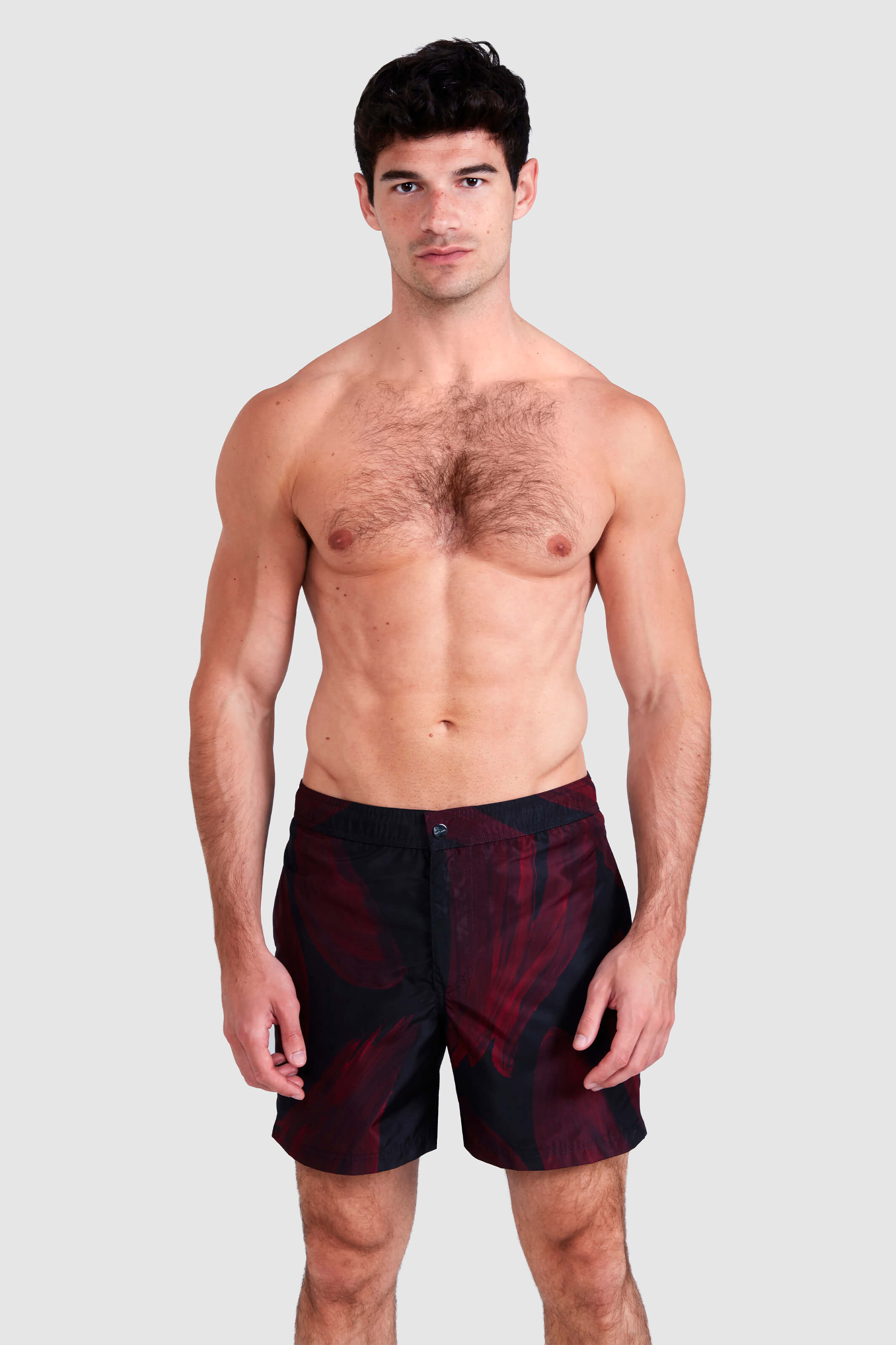 BLACK TALAR BRUSH STROKE SWIM SHORTS