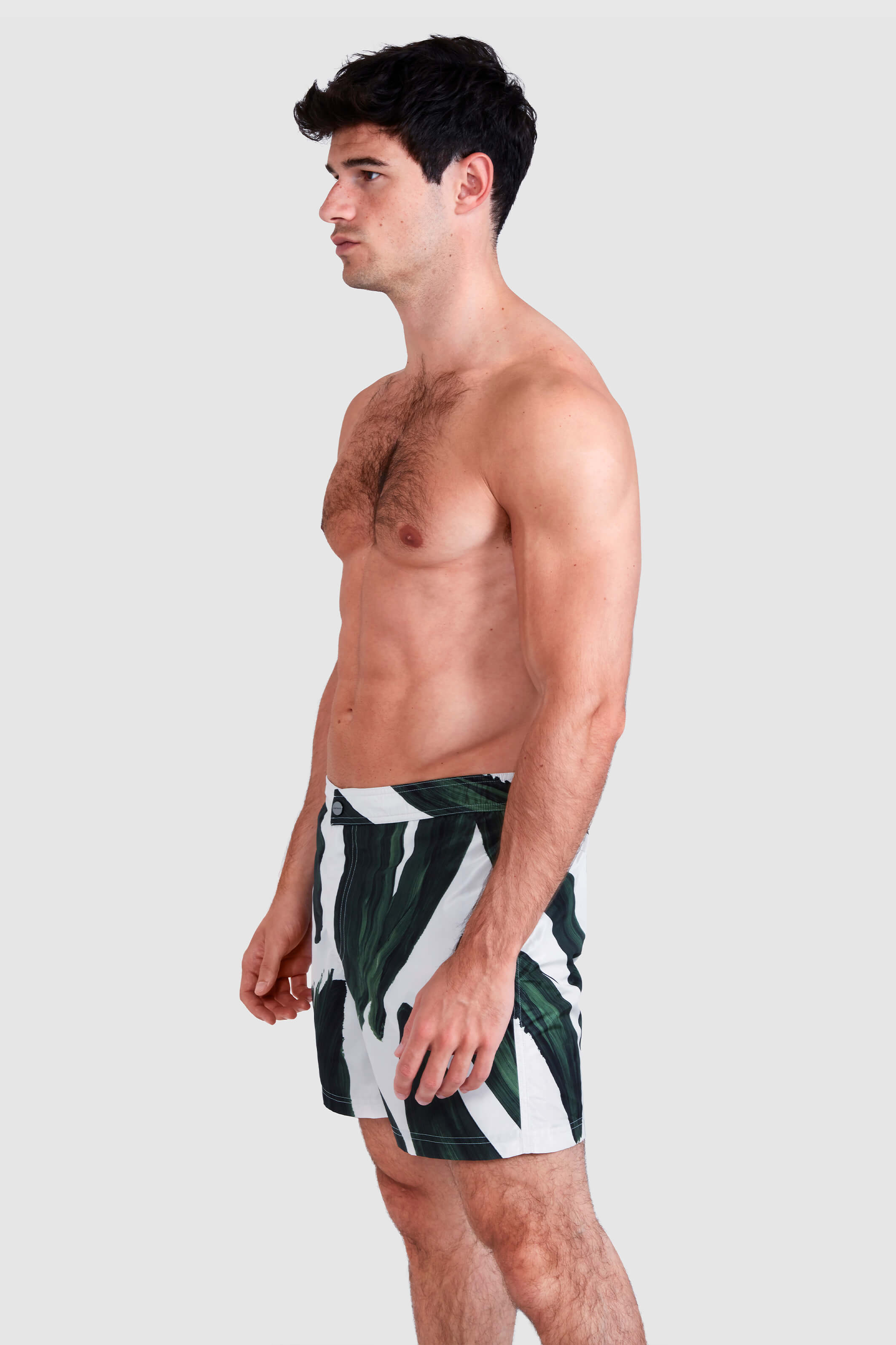 GREEN TALAR BRUSH STROKE SWIM SHORTS