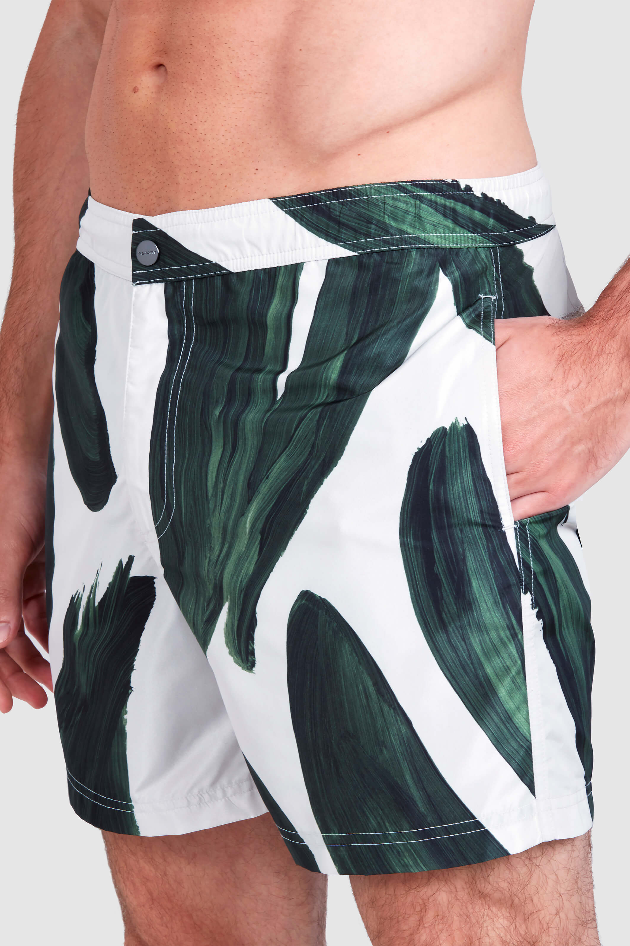 GREEN TALAR BRUSH STROKE SWIM SHORTS