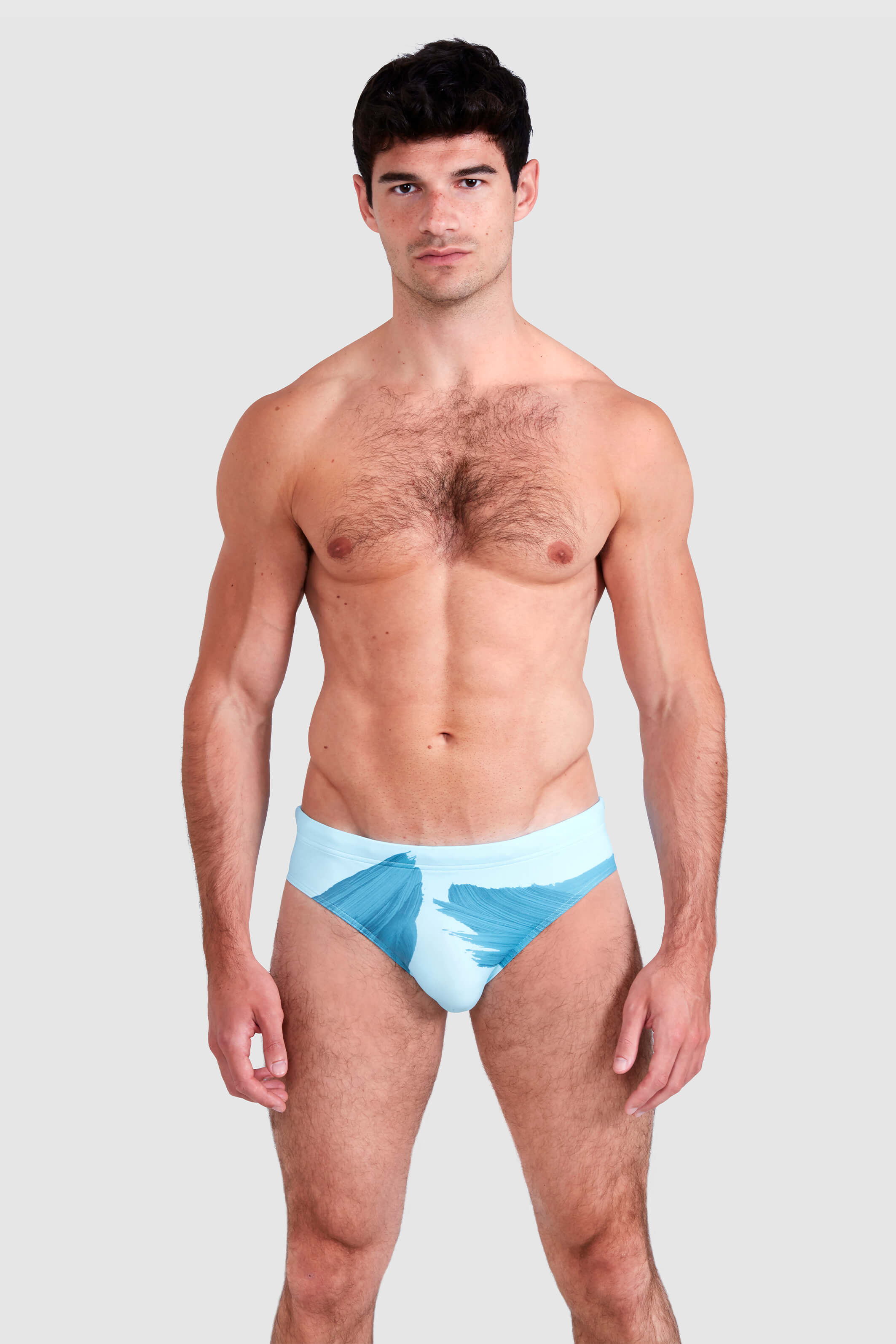 BLUE BANA BRUSH STROKE SWIM BRIEFS