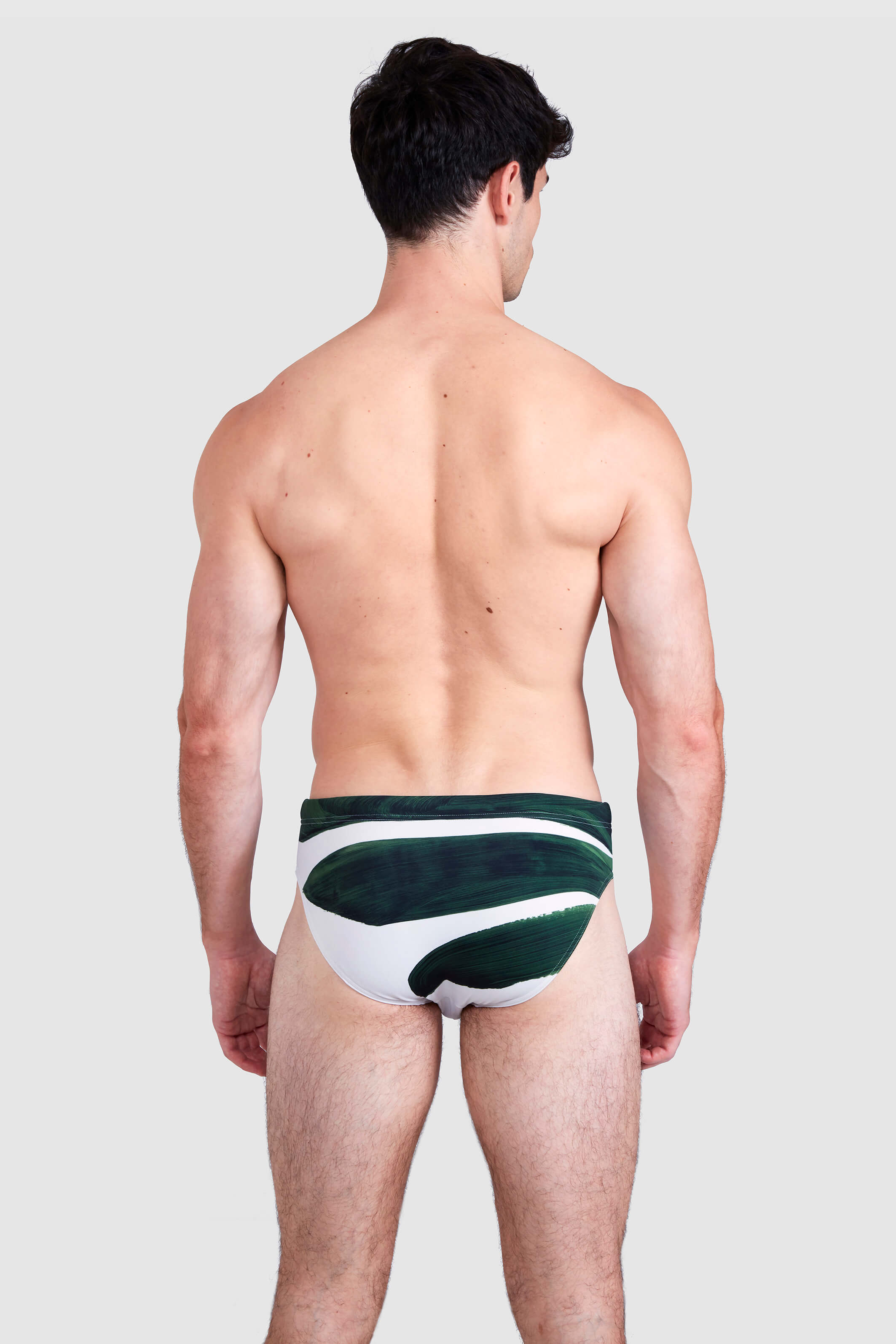 GREEN BANA PRINT SWIM BRIEFS