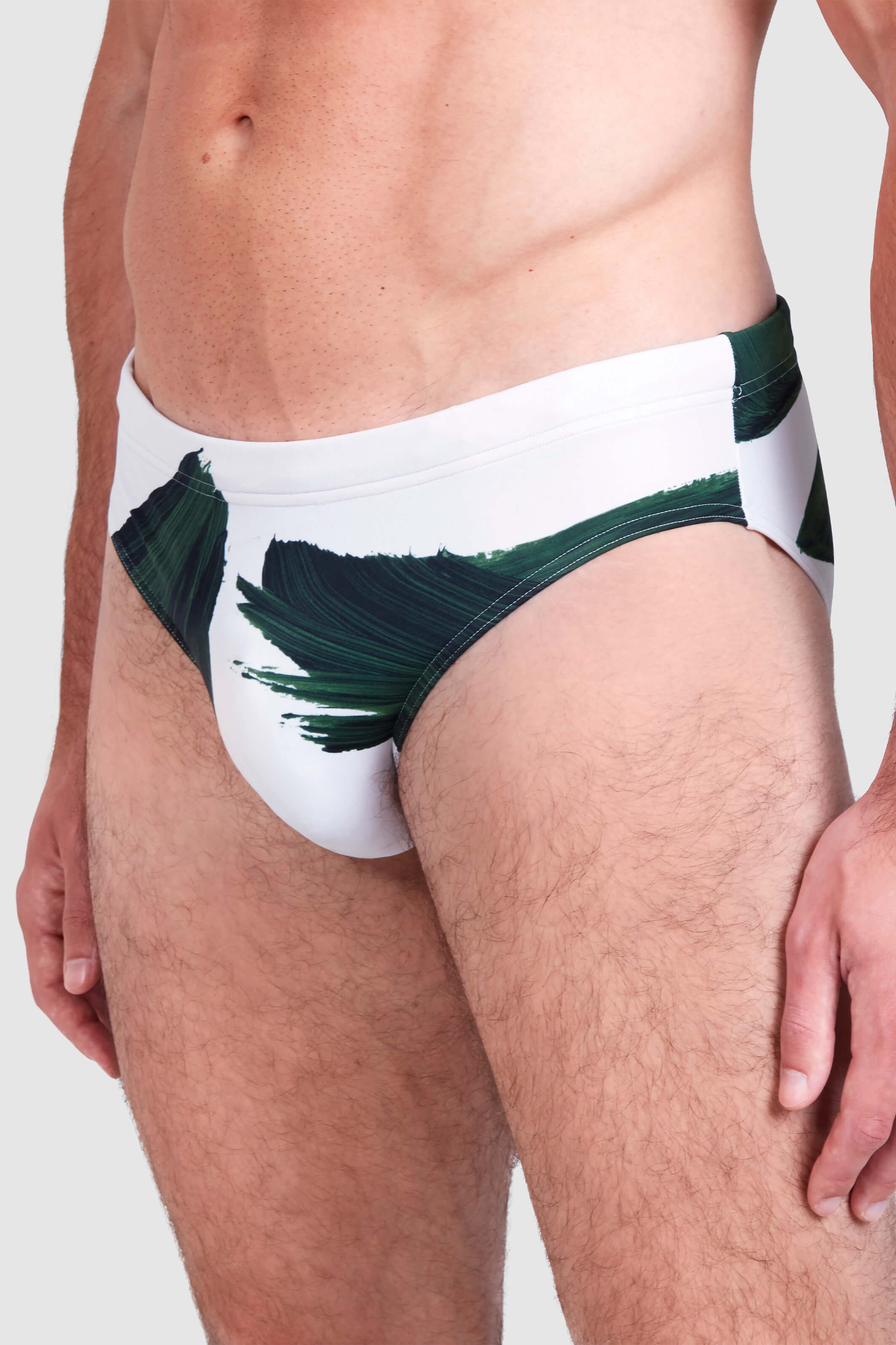 GREEN BANA PRINT SWIM BRIEFS